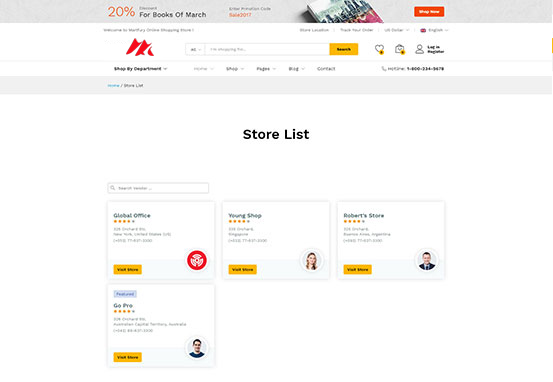 Dokan Store List